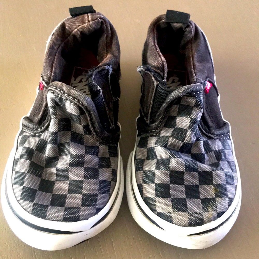 Black and Grey Toddler Vans size 6